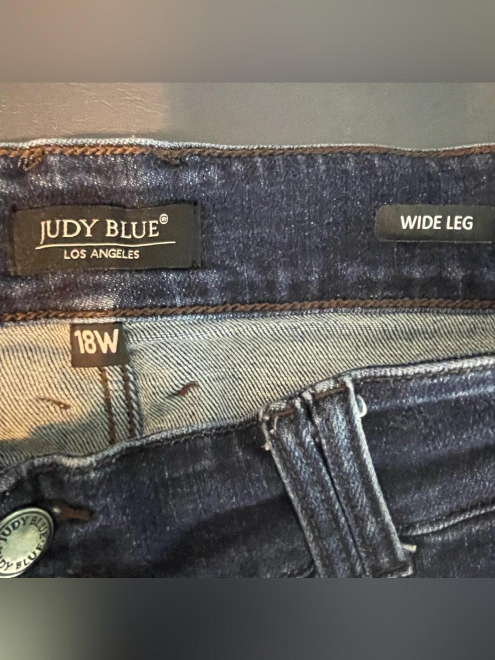Judy Blue Wide Leg Jeans Size med Wash High Rise Stretch 18W - Picture 6 of 6